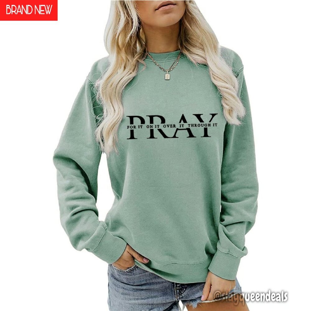 Women's Christian Pullover Sweatshirt Long Sleeve Graphic Print